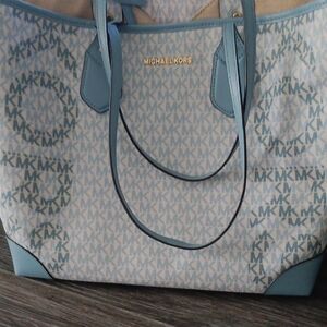Michael Kors Blue Monogram Tote Bag